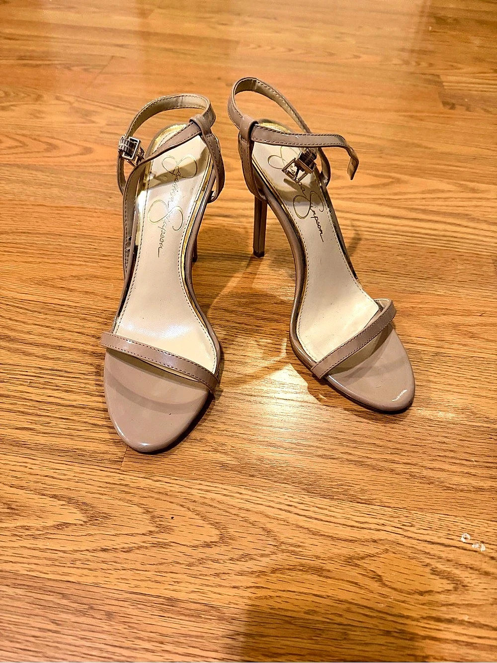 Jessica Simpson Jilni Stiletto Sandal Strappy Heels in Nude Brown US 7M